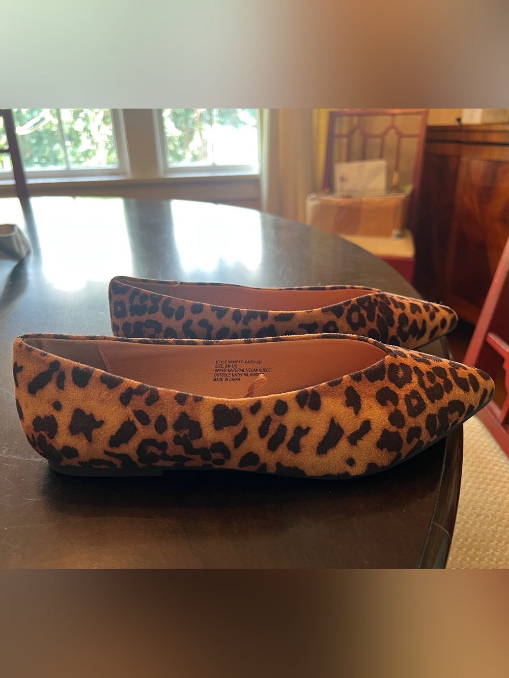 French Connection Leopard Print Pointed Toe Flats - Brown & Black